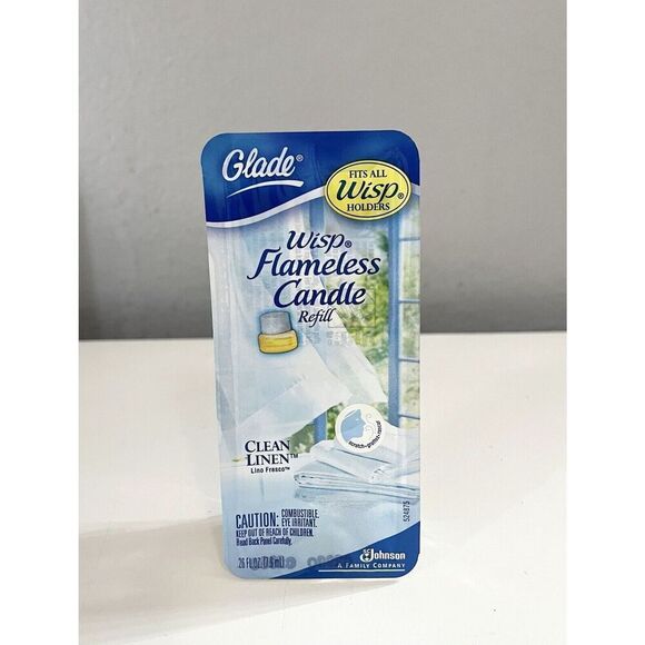 2 GLADE Wisp Refills- FRENCH VANILLA & CLEAN LINEN Flameless Candle Scented Oil - Picture 2 of 5